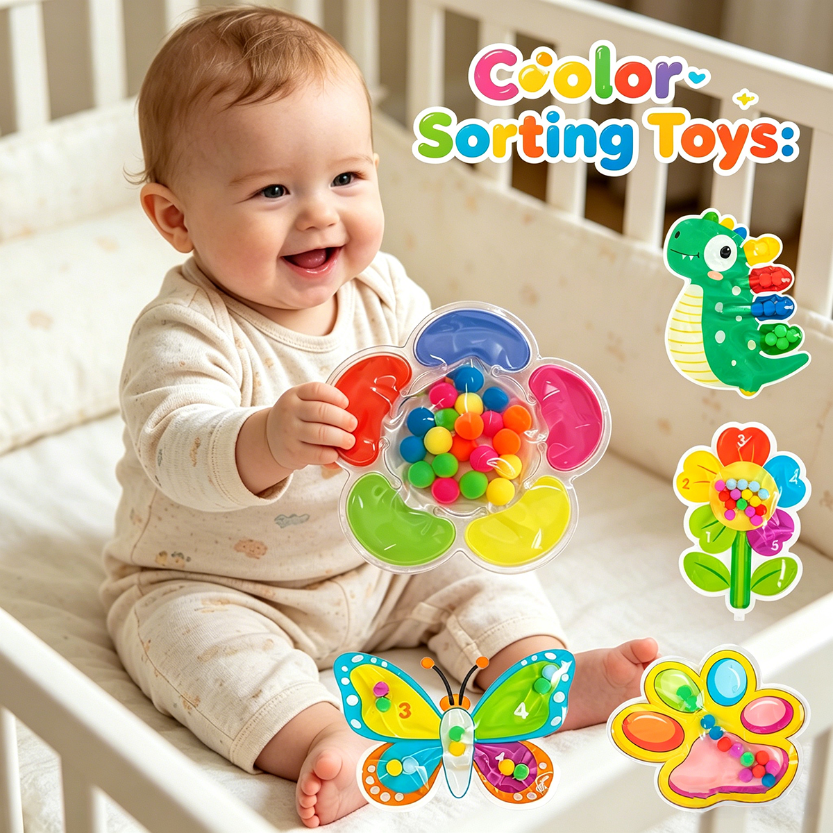 Kids Nature Education - Montessori Animals Color Sorting Sensory Toy