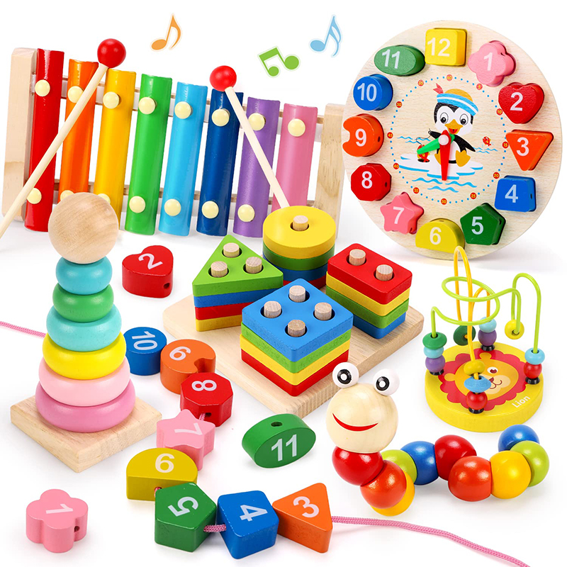 5-6pcs/set Montessori Wooden T - Kids Nature Education recension och pris